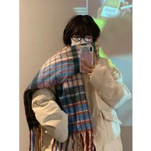 컬러체크 캐시미어라이크 태슬 넥워머 드림 기모 가을겨울 머플러 케이프 도톰