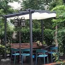 스카이 어닝 파고라 천막 웨이브 차양막 정원 테라스 공원 단독주택 그레이 틀 베이지 천막, 3×4m