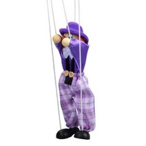 마리오네트인형 꼭두각시 인형 마리오네트 인형극 funny colorful pull string puppet clown wooden marionette handcraft toy, 자주색