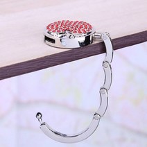 포터블 접이식 가방걸이 휴대용 폴딩 후크 행거 책상, 퍼플 플라워 UK00294