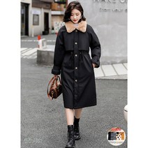 TIYANY 여성 털안감 개버튼퍼롱패딩 + 양말 증정