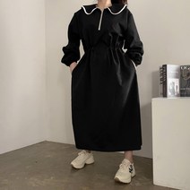 [비비애르] 엘리 세라 반집업 스트링 아노락 원피스 둥근카라 러블리한 스포티원피스