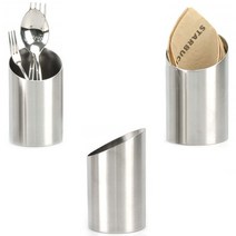 원통형 스텐 수저통 겸용 냅킨통 냅킨꽂이 1p, 스텐냅킨꽂이 원통형(KB)-소