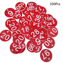 반려동물칩 100Pcs 레스토랑 번호 간단한 다용도 작은 벌집 태그 교수형 구멍 착용 내성, 01 빨간