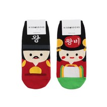 여자발목 캐릭터양말 왕과 왕비 택1