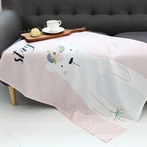 원단킹 휴대가 간편한 인견여름블랭킷+클러치백 SET 16종 모음 여름이불 낮잠이불, 08.핑크바탕곰