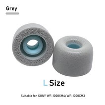 헤드폰 헤드셋 부품 교체 메모리 폼 이어 팁 쿠션 버드 소니 WF-1000XM4 안티 슬립 귀마개 액세서리, 3 Pairs, L Grey_3 Pairs