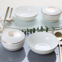 한국도자기본차이나 고은 예단 단반상기세트 6pcs, 예단포장 + 레아수저