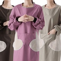 긴소매 방수 김장용 앞치마 긴팔, 핑크