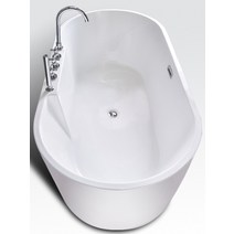 아크릴욕조 1인욕조 가정용 세라믹욕조 프리스탠딩 이동식 Independent Oval Bathtub Household Adult Bathroom EuropeanStyle Small