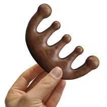 리프팅 우드 지압 괄사빗 (원목 괄사 마사지기 B타입) 마사지볼 두피 스틱 경락 안마기, 1개
