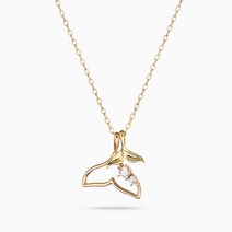 에버링 14K 정품 금 목걸이 행운 고래 꼬리 별달 소녀감성_NQPK4002 GOLD GIFT