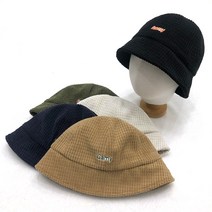 Gamy 잔골덴 원형 버킷햇 모자 벙거지 레터링 남자 여자 겨울 따뜻한