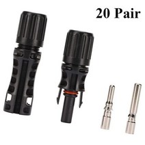 태양광 에너지 시스템용 MC 4 와이어 커넥터 IP68 방수 TUV 승인 40A 1500V DC, 20 Pair