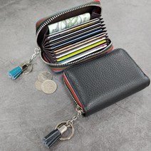 [미우미우마테라쎄동전지갑] [자스나로 BRO-3] 아코디언 카드지갑 지퍼 동전 키링 NFC 교통카드 중복인식