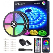 NOVOSTELLA 노보스텔라 12.2m(40피트) RGB 스마트 LED 스트립 조명 키트 유연한 색상 변경 360개 유닛 SMD 5050 LED 44개의 키 리모컨이 있는 1, 40ft