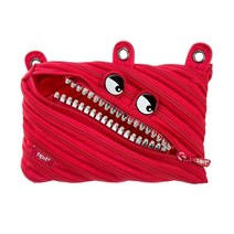 ZIPIT 글리즈 3링 바인더 연필 파우치 블랙 341146, Red_Jumbo Pencil Case
