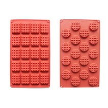 2pc/set 18/20 공동 실리콘 와플 몰드 메이커 케이크 쿠키 초콜릿 팬 베이킹, C