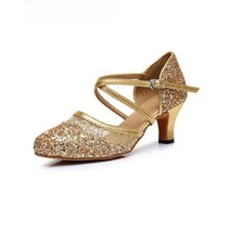 라틴 댄스화 살사화 스윙화 댄스슈즈 스포츠댄스 탱고 살사 신발 댄스스포츠화, 36, 실버 힐 높이 6cm