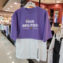 애플핑크 이런 가격이면~~ 망설이면 품절/여아전문 주니어브랜드/여름/데일리룩/캐주얼룩/빠른배송/5부 배색 레이어드 롱 티셔츠 APK8R325-7954