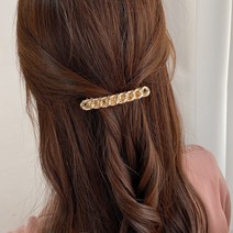 초콜리트쥬얼리 다온 볼드 메탈 체인 자동헤어핀 2color