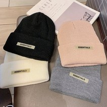 남녀 공용 숏 비니 블랙 화이트 여성 니트모자