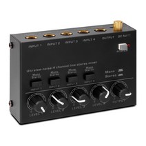 미니 스테레오 믹서 MAX400 울트라 로우 노이즈 4 채널 믹싱 콘솔 DC5V 일렉트릭 기타 드럼 피아노 용 전원 어댑터 포함, 02 US plug, US plug