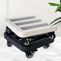 헤이미쁘 이동식 화분 받침대 철제 다용도 바퀴, 블랙