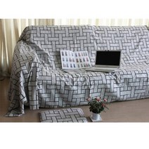 [바보사랑] 블럭 소파커버 210X310 북유럽풍, 새옵션(2):검정