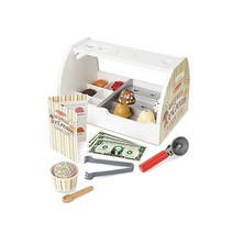 멜리사앤더그 나무 스쿱 and Serve 아이스크림 카운터 28 pcs Play Food Accessories Pretend Food Toys Shop Toys For Kids, Scoop Serve Ice Cream Counte