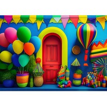 인스타그램 포토존 판넬 보드 인스타포토존 화려한 풍선 카니발 배경 생일 파티 장식 가족 사진 스튜디오 소품, Vinyl--W120xH80cm - 4