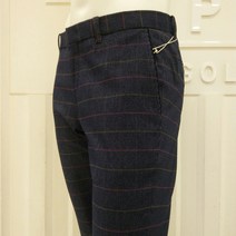 루이까스텔 체크슬림 주머니 배색 파이핑 남성 멀티 바지