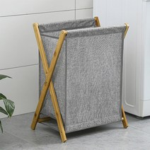 별도표기 우드햄퍼 접이식 빨래바구니 빨래통 캠핑 대나무 세탁바구니 빨래함, 대형-그레이