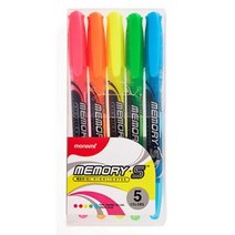 모나미 메모리S 형광펜 5색세트, 본상품선택