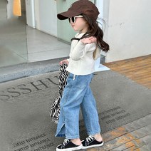 꼰띠키즈 여아용 리앤코 일자 청바지