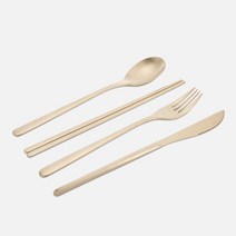 에델코첸 루나 커트러리 1인조 4P (미러_샴페인골드) (스푼 포크 나이프 젓가락), 단품, 단품