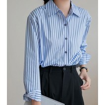 스트라입 셔츠 정장룩 오피스 쎄미룩 루즈핏 티셔츠 넉넉한 봄가을 여성