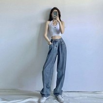 와이드 팬츠 카우보이 청바지 여성용 Y2k 패션 의류 2023 하이 웨이스트 청바지 90 년대 의류