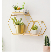 또바기 벽장식 인테리어 예쁜 벽걸이 미니 벽선반, 더블 육각