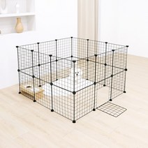 펫초이스 DIY 울타리 24p 철망문세트, 블랙
