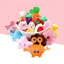 애구애구 강아지 장난감 이갈이 애착 인형/ koonshop 쿤샵, 삑삑 친구들 새콤딸기