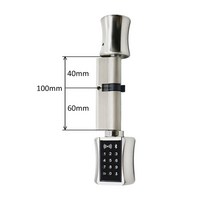 무타공 안면인식 디지털 도어락 푸시풀 지문 얼굴 손잡이 도어록 bluetooh smart cylinder lock keyless electronic door lock app, 협력사, 실버 100