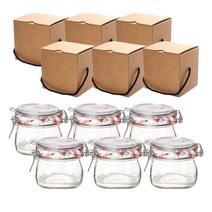 보르미올리 피도 클리어탑 유리병 선물세트, 500ml, 6개