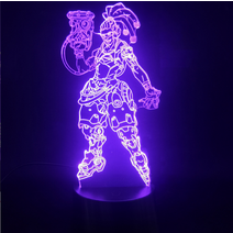 오버워치 3D 아크릴 스탠드 무드등 만들기 LED DIY 조명 취침등 집들이 선물, 화이트 크랙 16색 리모콘, 460 루시우