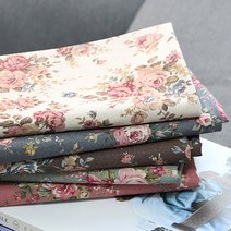 면20수평직 - 미들 쉐비로즈플라워 5color / 면100% 침구류 홈패션 인테리어소품, 브라운