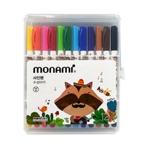 모나미 모니주 12색 사인펜 신형케이스, 12개, 블루