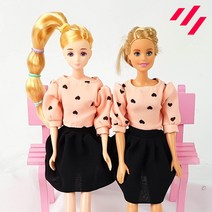 인형옷 드레스 캐주얼 26종, C_14.피치하트투피스