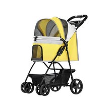 디클펫 러비어스 반려동물 코코 강아지 유모차, 옐로우