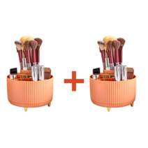 네모생활 회전식 화장품 브러쉬 정리함, 오렌지X2