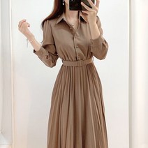 돌잔치 엄마 플리츠 원피스 빅사이즈 신부 예복 하객룩 오피스 원피스